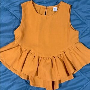 SHEIN Golden Sleeveless Peplum Top for Kids